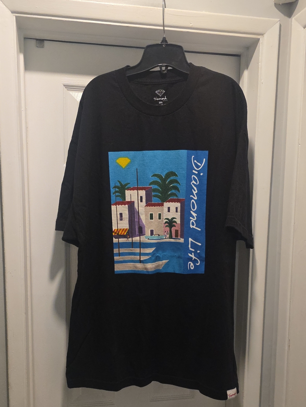 Diamond Supply Co. Black Tee with White Diamond Print